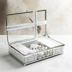 Söz-Nişan-Kız İsteme Çikolatası Cam Kutu Gri