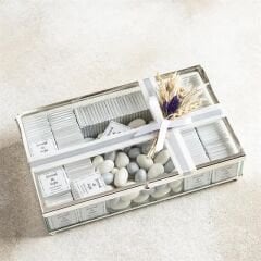 Söz-Nişan-Kız İsteme Çikolatası Cam Kutu Gri