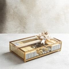 Söz-Nişan-Kız İsteme Çikolatası Cam Kutu Altın Sarısı