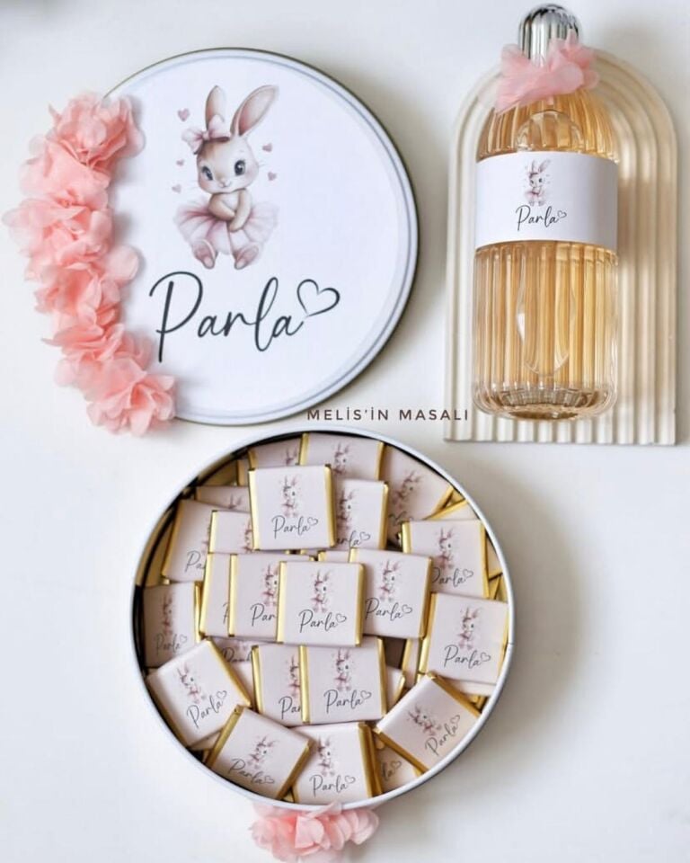 Yuvarlak Teneke Kutu Çikolata & Cam Kolonya