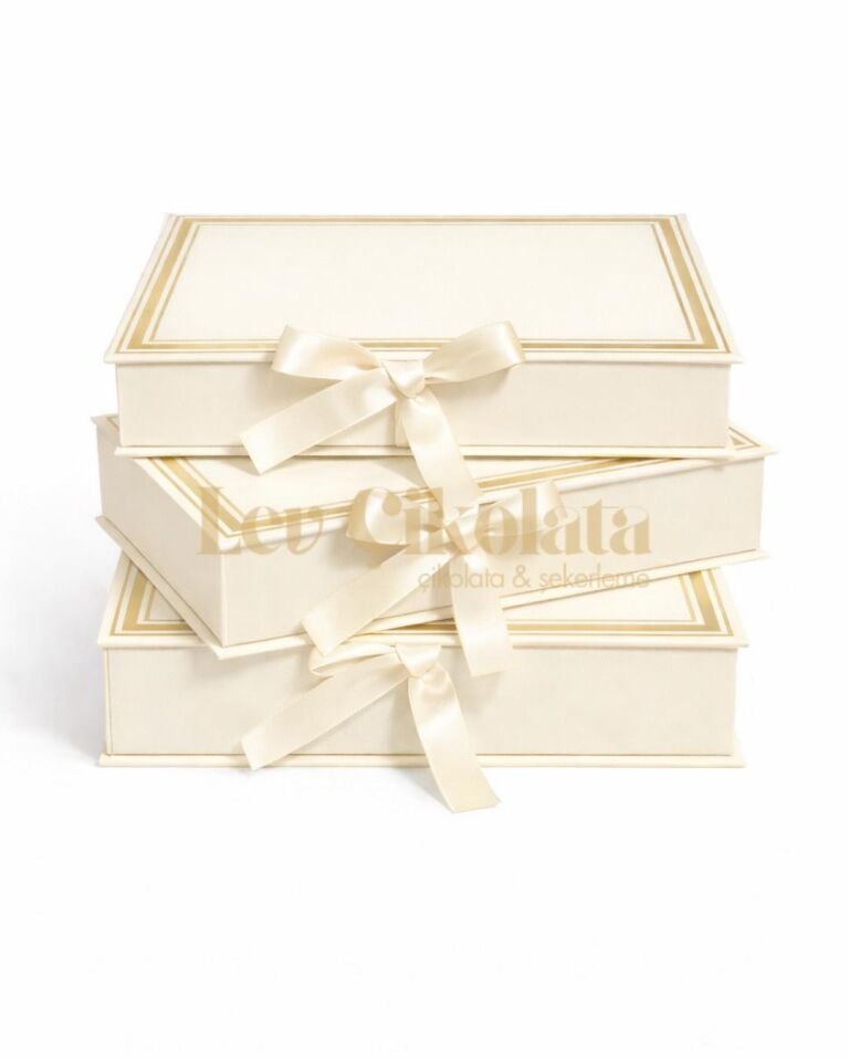 Kurdeleli Kitap Kutu Krem