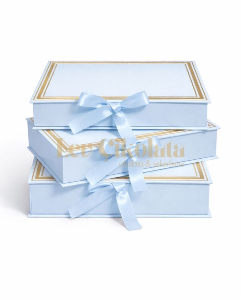 Kurdeleli Kitap Kutu Mavi